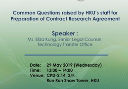 Common Questions raised by HKU’s staff for Preparation of Contract Research Agreement