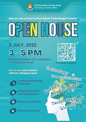 Technology Transfer Office OPEN HOUSE | 6 July, 3 - 5 pm (Wed), HKUMed Campus